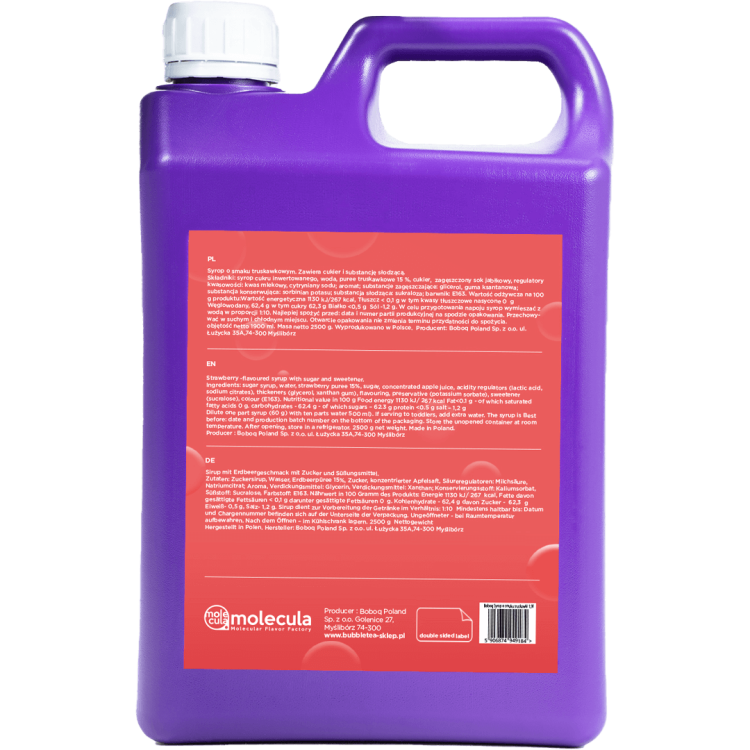 SYROP do BUBBLE TEA - TRUSKAWKA - 2,5kg - KONCENTRAT SOK