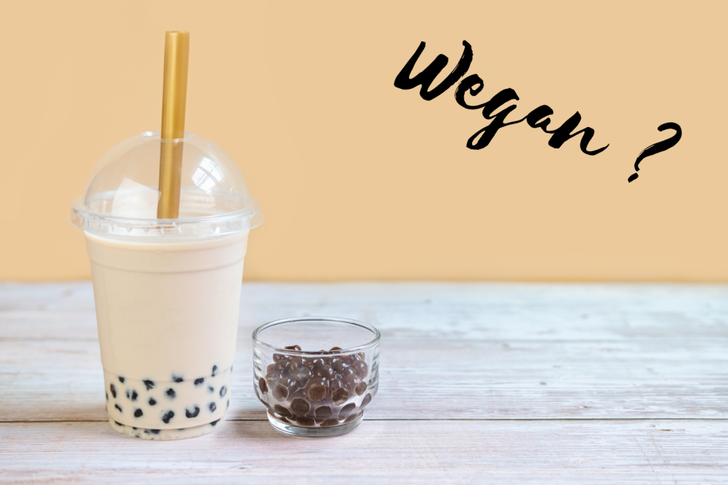 Weganski napoj Bubble Tea z kawiorem molekularnym